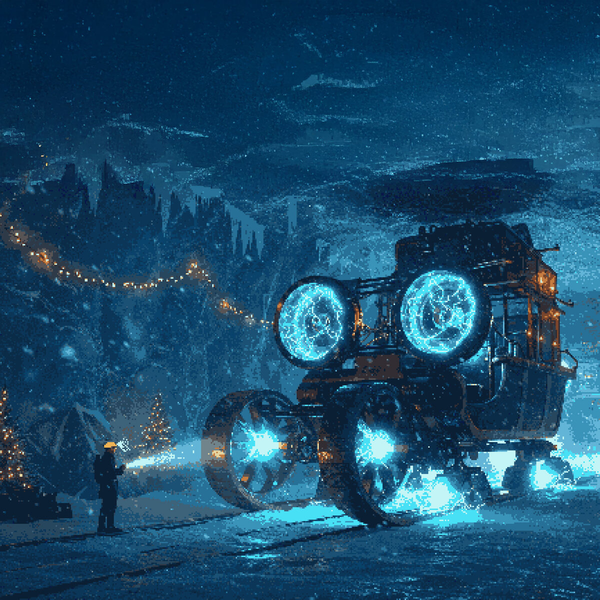 Endszene des Tunnels im Eis